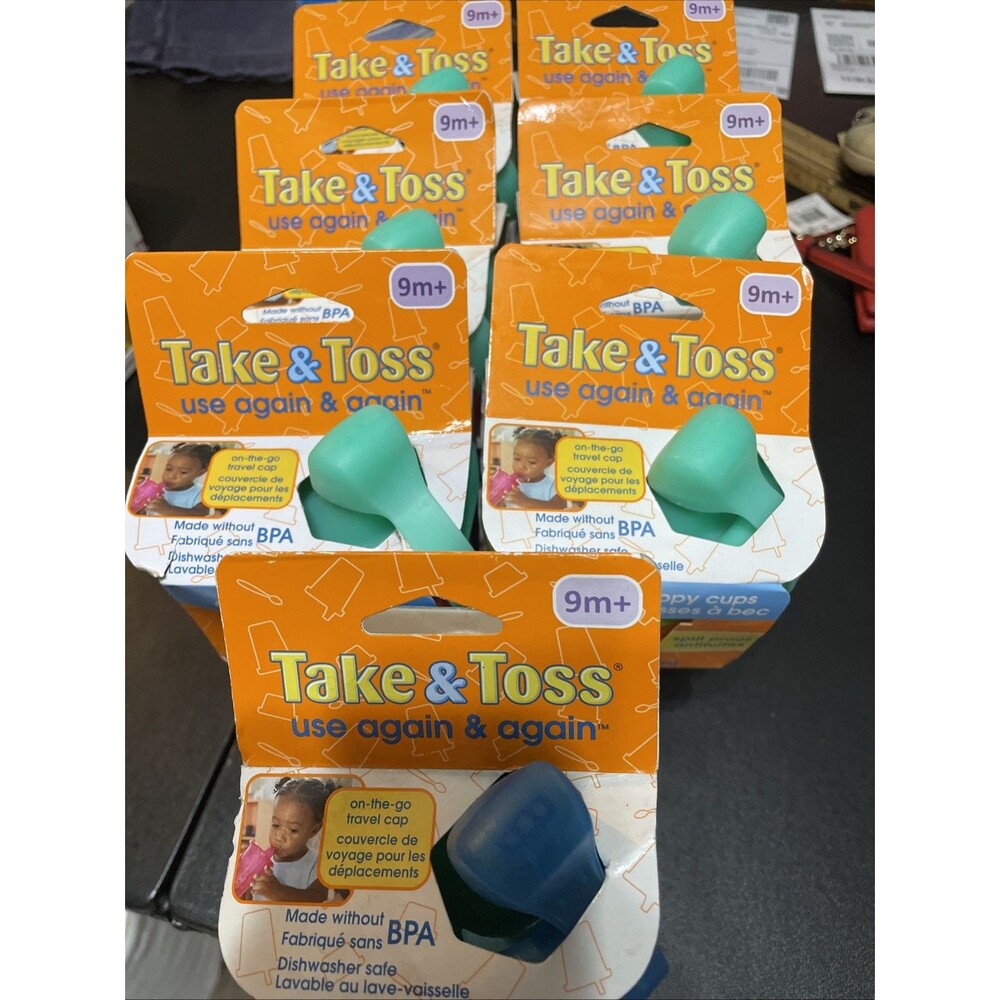 Take & Toss Sippy Cups 7 Packs Of 4 (28), 10oz BPA Free Plastic Cups with Lids